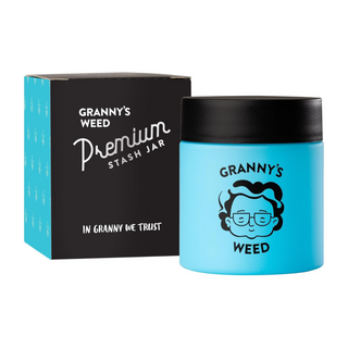 Granny's Premium Stash Jar 120 ml in Blau mit Verpackung