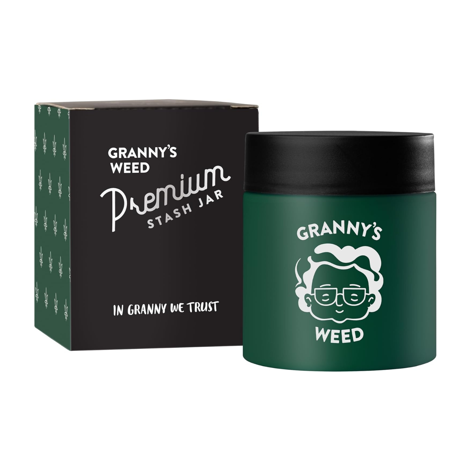 Granny's Premium Stash Jar 120 ml in Grün mit Verpackung